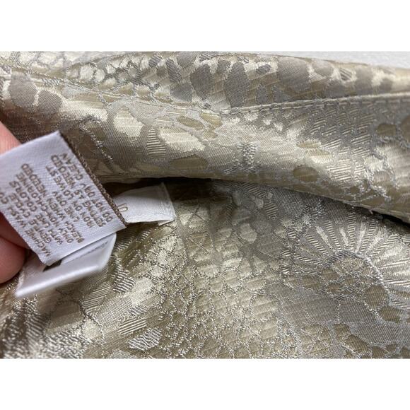 Chicos Jacket 1 Beige Animal Print Trucker Cropped Shiny Snake Skin Small - Picture 9 of 11